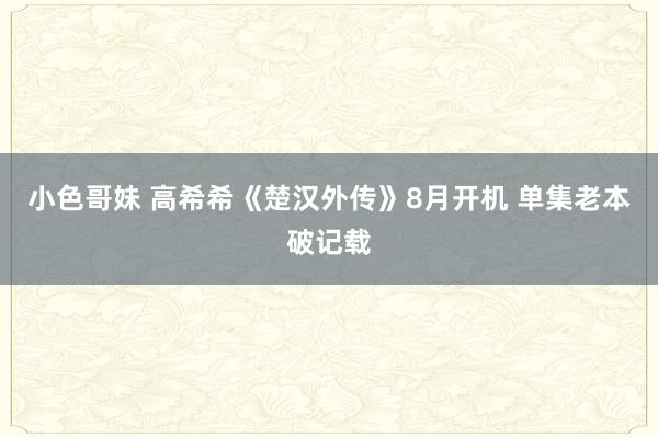小色哥妹 高希希《楚汉外传》8月开机 单集老本破记载