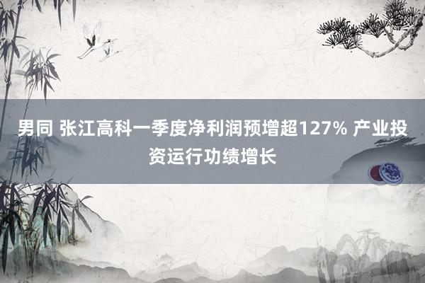 男同 张江高科一季度净利润预增超127% 产业投资运行功绩增长